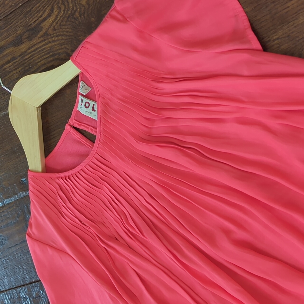 ANTHRO I Coral Pink Short Sleeve Flowy Shirt by Dolan Left Coast Collection, XS